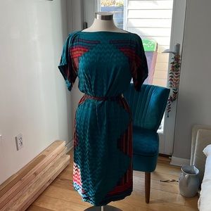 Stained glass silk Art Deco dress